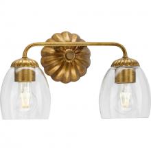  P300489-204 - Quillan Collection Two-Light Soft Gold Transitional Bath & Vanity Light