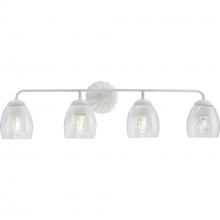  P300491-197 - Quillan Collection Four-Light White Plaster Transitional Bath & Vanity Light