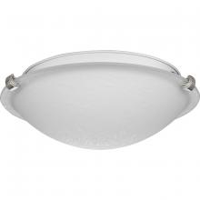  P350170-009 - Linen Dome 12-1/4" Two-Light Transitional Brushed Nickel Etched Linen Glass Flush-Mount Light