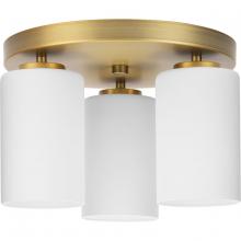  P350238-163 - Cofield Collection 12 in. Three-Light Vintage Brass Transitional Flush Mount