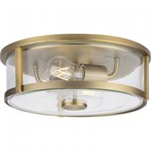  P350253-163 - Gilliam Collection 12-5/8 in. Two-Light Vintage Brass New Traditional Flush Mount