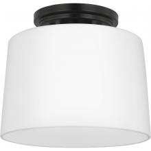  P350260-31M - Adley Collection One-Light Matte Black Etched Opal Glass New Traditional Flush Mount Light
