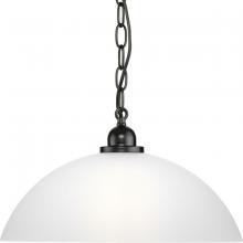  P500149-31M - Classic Dome Collection One-Light Matte Black Transitional Pendant