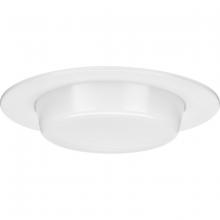  P806005-028 - 6" Satin White Recessed Drop Lensed Shower Trim with Frosted Glass Diffuser for 6" Housing (