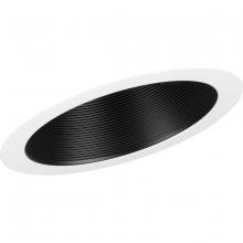  P806008-031 - 6" Black Recessed Sloped Ceiling Step Baffle Trim for 6" Housing (P605A Series)