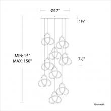 WAC US PD-84905R-BK - Vornado 9-Light Chandelier - Black