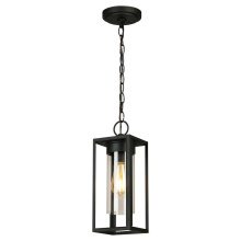 Eglo 203664A - 1 LT Outdoor Pendant w/ Matte Black Finish & Clear Glass Shade