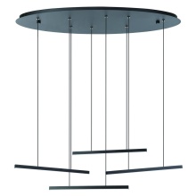  205646A - Integrated LED 4 Lt Pendant With a Matte Black Finish and Matte Black light bars