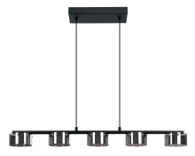 Eglo 39875A - 5 LT Integrated LED Linear Pendant w/ Black Finish & Vaporized Black Transparent Glass