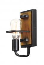 Maxim 10301BKASB - Black Forest 1-Light Wall Sconce - Black/Ashbury