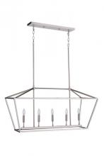 Craftmade 56375-FBBNK - Flynt II 5 Light Island in Flat Black/Brushed Polished Nickel