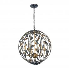 Crystorama 506-EB-GA - Broche 6 Light Sphere Chandelier - English Bronze & Antique Gold