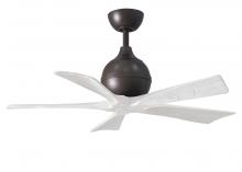  IR5-TB-MWH-42 - Irene-5 five-blade paddle fan in Textured Bronze finish with 42" solid matte white wood blades