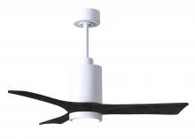  PA3-WH-BK-42 - Patricia-3 three-blade ceiling fan in Gloss White finish with 42” solid matte black wood blades