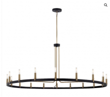 Justice Design Group NSH-8046-MBBR - Clayton 60” 1-Tier 18-Light Chandelier