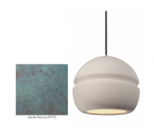Justice Design Group CER-6410-PATV-MBLK-BKCD - Small Sphere 1-Light Pendant