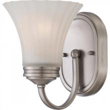Quoizel ALZ8601AN - One Light Antique Nickel Etched Glass Bathroom Sconce
