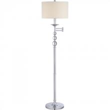 Quoizel DW9362C - One Light Polished Chrome Cream Linen Shade Floor Lamp