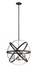 Z-Lite 463-18HBK-CH - Cavallo 5 Light Pendant - Hammered Black & Chrome