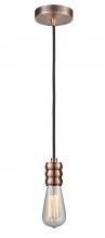  100AC-10BK-5AC - Gatsby - 1 Light - 2 inch - Antique Copper - Cord hung - Mini Pendant