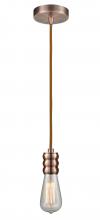  100AC-10CR-5AC - Gatsby - 1 Light - 2 inch - Antique Copper - Cord hung - Mini Pendant