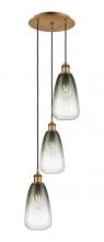 Innovations Lighting 113B-3P-BB-G480-6SL - Brookhaven Almond - 3 Light - 13 inch - Brushed Brass - Cord Hung - Multi Pendant