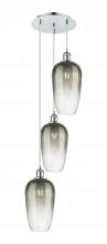 Innovations Lighting 113B-3P-PC-G484-7SL - Brookhaven Flute - 3 Light - 14 inch - Polished Chrome - Cord Hung - Multi Pendant