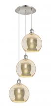 Innovations Lighting 113B-3P-PN-G128-10 - Athens - 3 Light - 17 inch - Polished Nickel - Cord Hung - Multi Pendant