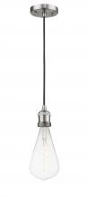  200C-SN-BB125LED - Bare Bulb - 1 Light - 2 inch - Brushed Satin Nickel - Cord hung - Mini Pendant