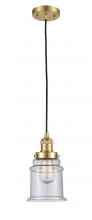 Innovations Lighting 201C-SG-G184 - Canton - 1 Light - 6 inch - Satin Gold - Cord hung - Mini Pendant