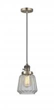  201CSW-AB-G142 - Chatham - 1 Light - 7 inch - Antique Brass - Cord hung - Mini Pendant