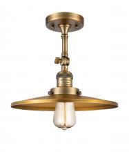  201F-BB-MFR-BB-12 - Railroad - 1 Light - 12 inch - Brushed Brass - Semi-Flush Mount