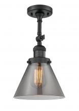 Innovations Lighting 201F-BK-G43 - Cone - 1 Light - 8 inch - Matte Black - Adjustable Semi-Flush Mount