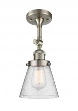 Innovations Lighting 201F-SN-G64-LED - Cone - 1 Light - 6 inch - Brushed Satin Nickel - Adjustable Semi-Flush Mount