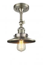 Innovations Lighting 201F-SN-M2-LED - Railroad - 1 Light - 8 inch - Brushed Satin Nickel - Adjustable Semi-Flush Mount