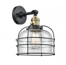 Innovations Lighting 203SW-BAB-G74-CE-LED - Bell Cage - 1 Light - 9 inch - Black Antique Brass - Adjustable Sconce