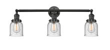  205-BK-G54 - Bell - 3 Light - 30 inch - Matte Black - Bath Vanity Light