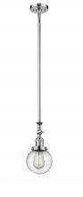 Innovations Lighting 206-PC-G204-6 - Beacon - 1 Light - 6 inch - Polished Chrome - Stem Hung - Adjustable Mini Pendant
