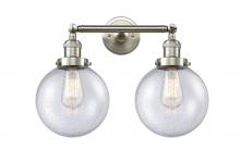 Innovations Lighting 208-SN-G204-8-LED - Beacon - 2 Light - 19 inch - Brushed Satin Nickel - Adjustable Bath Vanity Light