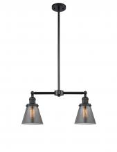  209-BK-G63 - Cone - 2 Light - 21 inch - Matte Black - Stem Hung - Island Light