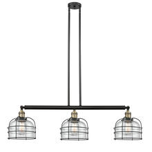 Innovations Lighting 213-BAB-G74-CE - Bell Cage - 3 Light - 42 inch - Black Antique Brass - Stem Hung - Adjustable Island Light