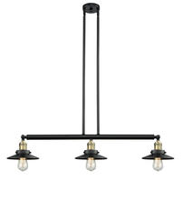 Innovations Lighting 213-BAB-M6-LED - Railroad - 3 Light - 41 inch - Black Antique Brass - Stem Hung - Adjustable Island Light
