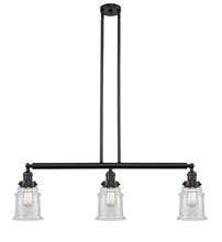  213-BK-G184-LED - Canton - 3 Light - 39 inch - Matte Black - Stem Hung - Island Light