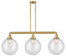 Innovations Lighting 213-SG-G202-12 - Beacon - 3 Light - 44 inch - Satin Gold - Stem Hung - Adjustable Island Light