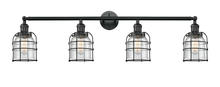Innovations Lighting 215-BK-G54-CE - Bell Cage - 4 Light - 42 inch - Matte Black - Adjustable Bath Vanity Light
