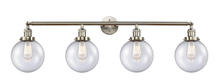 Innovations Lighting 215-SN-G204-8 - Beacon - 4 Light - 44 inch - Brushed Satin Nickel - Adjustable Bath Vanity Light