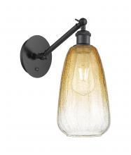 Innovations Lighting 317-1W-BK-G480-6AM - Brookhaven Almond - 1 Light - 6 inch - Matte Black - Sconce
