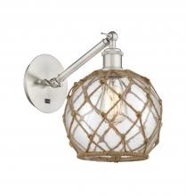Innovations Lighting 317-1W-SN-G122-8RB - Farmhouse Rope - 1 Light - 8 inch - Brushed Satin Nickel - Adjustable Sconce