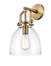  412-1W-BB-8CL - Newton Bell - 1 Light - 8 inch - Brushed Brass - Sconce
