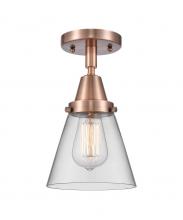  447-1C-AC-G62 - Cone - 1 Light - 6 inch - Antique Copper - Flush Mount